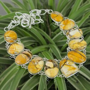 Brecciated Mookaite Necklace: Handmade 925 Sterling Silver Adjustable Boho Jewelry