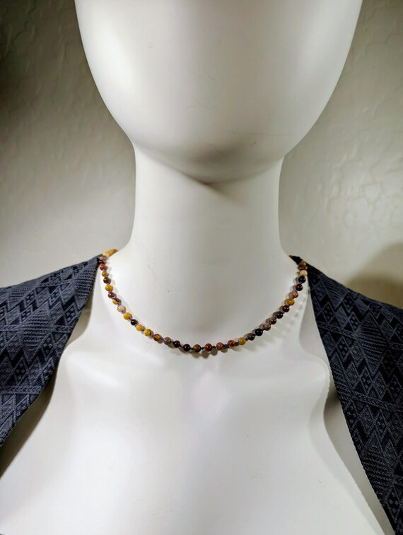 Mookaite Choker • 4mm • Mookaite Necklace • Knotted Choker Necklace • Gift For Her • Handmade Jewelry • Gift For Him • Jasper Necklet • 5122