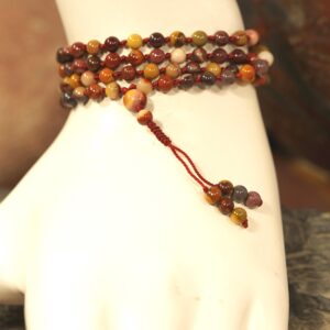 Dainty Mookaite Jasper Necklace • 108+1 • 4mm • Adventure Stone • Earthy Jewelry • Dainty Mala Beads • Writer's Gift • Unique Gift • 4444