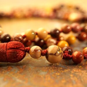 Mookaite Jasper Hand-knotted Mala • Mookaite Mala • • Tassel Necklace • Tassel Mala • 6mm • 2475