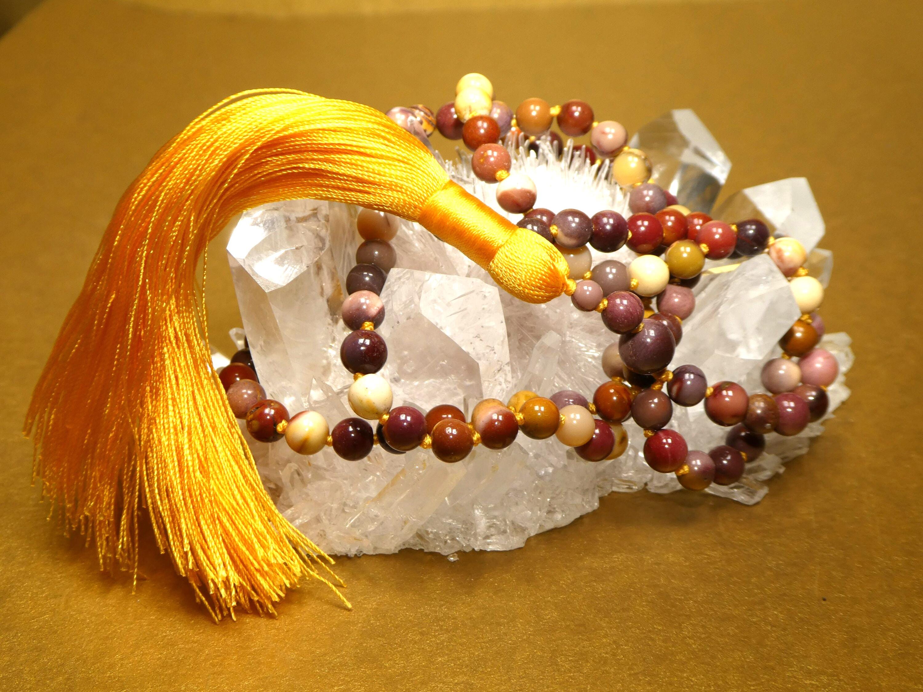 Mookaite Jasper Hand-knotted Mala • 108+ • 6 Mm • Honey Yellow Tassel • Dignified Adventure Statement Tassel • Gift For All Occasions • 2388 Mookaite Jasper Hand-knotted Mala • 108+ • 6 Mm • Honey Yellow Tassel • Dignified Adventure Statement Tassel • Gift For All Occasions • 2388