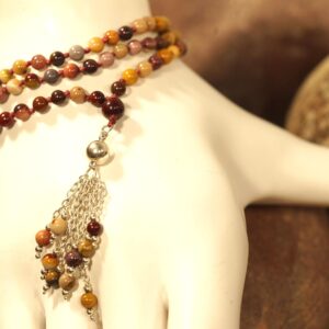 Mookaite Jasper Knotted Mala • 6mm • 108+ • Dainty Mookaite Necklace • Wellness Mala • Earthy Tones Mala • Adventure Mala • 4538
