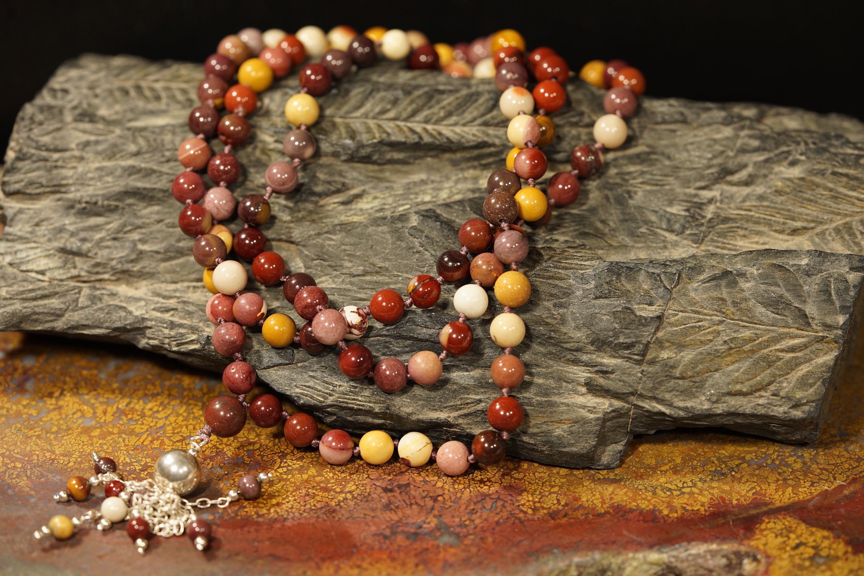Mookaite Jasper Mala Necklace • Mookaite Jasper Mala For Personal Growth • 6mm • Unique Mala • Grounding Jewelry • 108+1 • Ag4612
