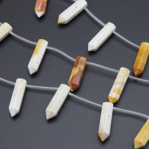 Natural Mookaite Faceted Point Beads,for Necklace Beads,for Jewelry Point Beads,top Drilled Point Beads,8x12mm Gemstone Point Diy Beads.