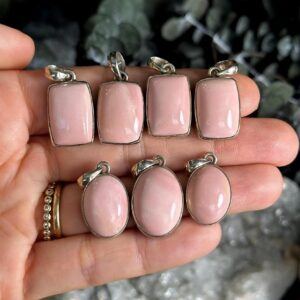 Pastel Pink Mookaite Necklace, .925 Sterling Silver