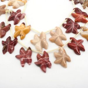 Mookaite Starfish Beads, Faceted Gemstone Necklace (20-24mm)