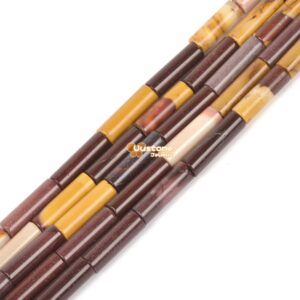 13mm Mookaite Jasper Cylinder Tube Loose Gemstone Beads 15"