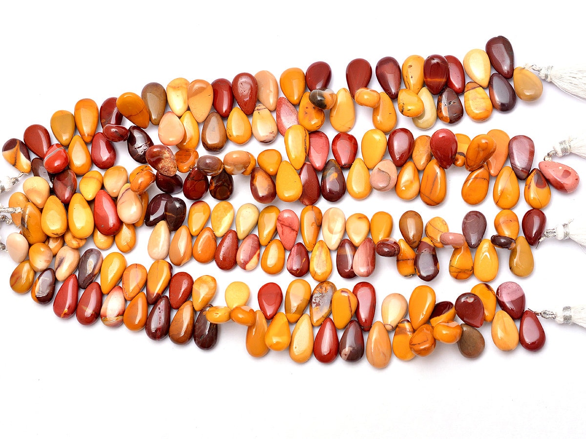 Mookaite 14mm-16mm Pear Smooth Briolette Beads | Natural Mookaite Semi Precious Gemstone Beads For Jewelry Making | 8inch Strand - 290carats