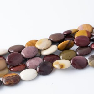 Mookaite Jasper Beads Puffy Oval Shaped 13x18mm Gemstone Beads