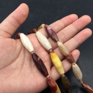 Long Mookaite Jasper Marquise Beads Faceted Briolettes 30x10mm Marquise Beads Vertical Drilled Focal Bead Semi Precious 11-12beads/lot