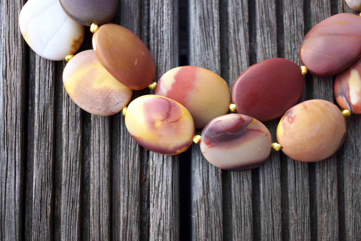 Matte Mookaite Jasper Freeform Beads 17-24mm (etb00519) Unique Jewelry/vintage Jewelry/gemstone Necklace
