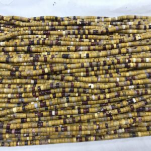 Natural Mookaite 3mm - 4mm Heishi Genuine Yellow Red Loose Gemstone Beads 15inch Jewelry Supply Bracelet Necklace Material Support Wholesale