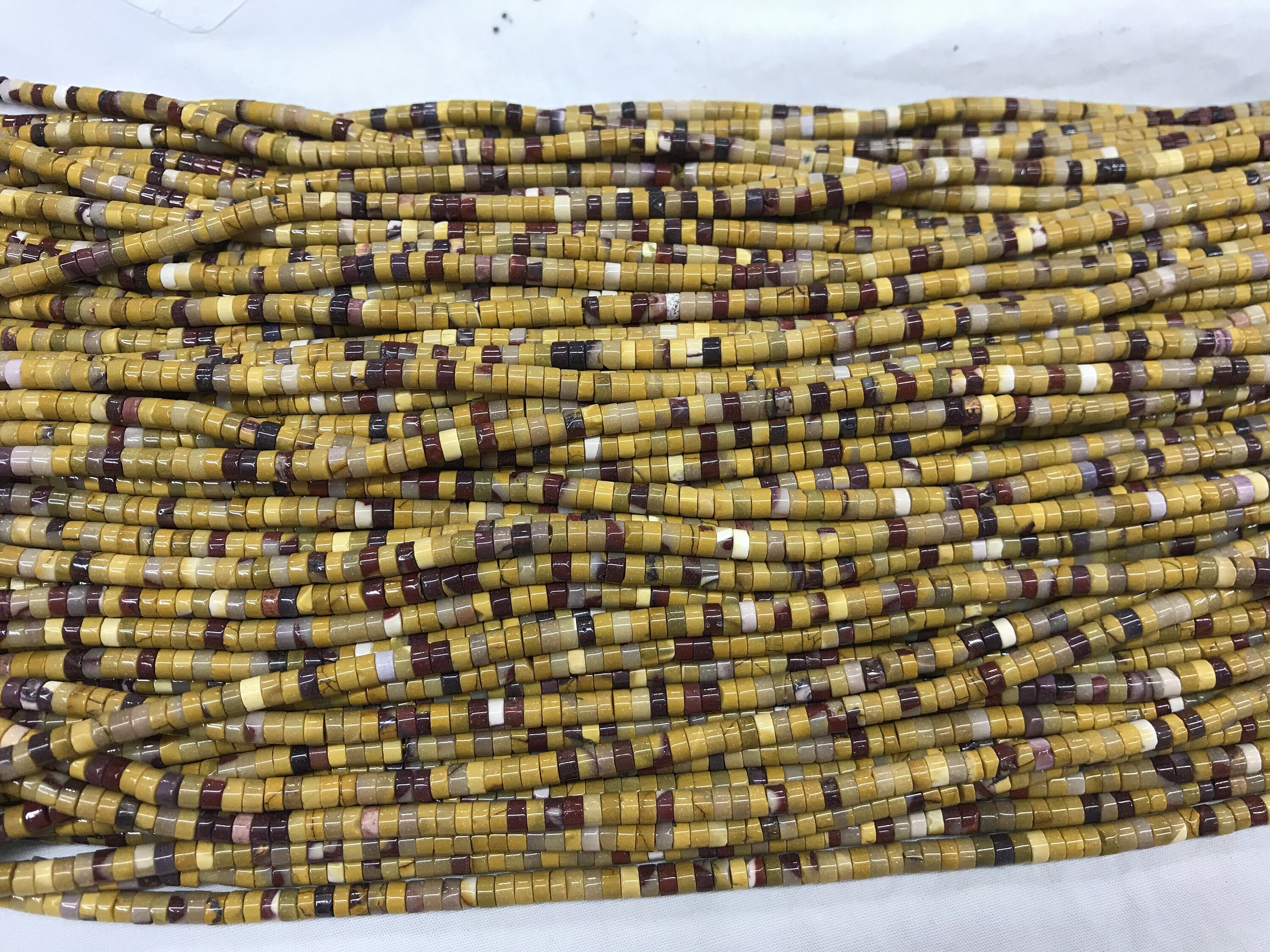 Natural Mookaite 3mm - 4mm Heishi Genuine Yellow Red Loose Gemstone Beads 15inch Jewelry Supply Bracelet Necklace Material Support Wholesale Natural Mookaite 3mm - 4mm Heishi Genuine Yellow Red Loose Gemstone Beads 15inch Jewelry Supply Bracelet Necklace Material Support Wholesale