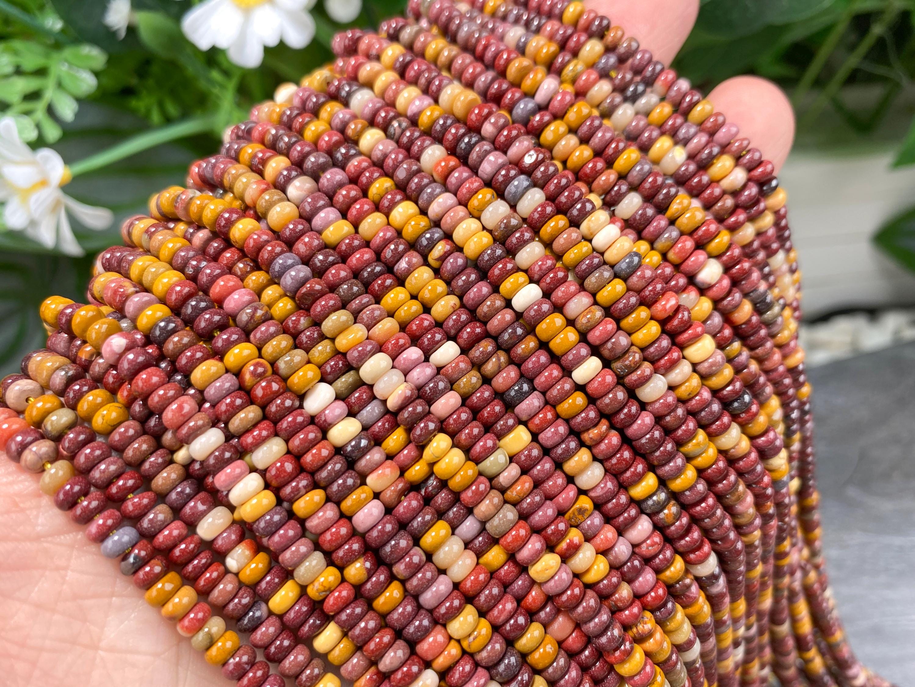 Natural 2x4mm Mookaite Smooth Rondelle / Heishi Beads, Loose Gemstone Crystal Beaded, Bracelets / Necklace Making Beads, For Jewelry Making.