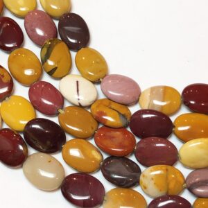Mookaite Oval Gemstone Beads. Full 15" Strand Of A/aa Grade 10x14mm Oval Beads, Roughly 28 Beads Per Strand. Mooka Jasper. Moukaite.