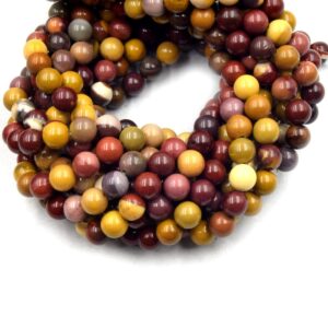 Smooth Mookaite Jasper Beads | 15 Inch Strand