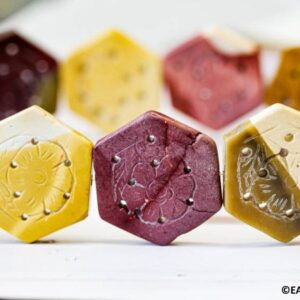 XL/ Mookaite 30x30mm Carved Hexagon Coin beads 15.5" strand Nature gemstone for jewelry making