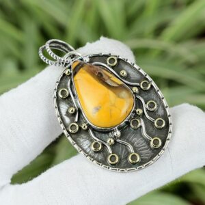 Brecciated Mookaite 925 Sterling Silver Pendant - Handmade Gemstone Jewelry