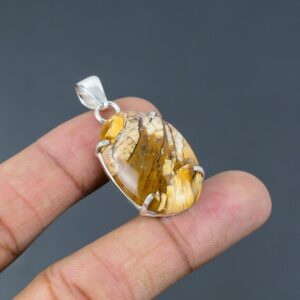 Brecciated Mookaite Pendant: Handmade 925 Sterling Silver Gemstone Jewelry