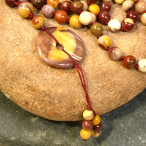 Mookaite Jasper Hand-knotted Mala With Unique Pendant • 108+ • 8mm • Joy & Vitality • Gift For Artists At Heart • Inspiring Mala • 0824