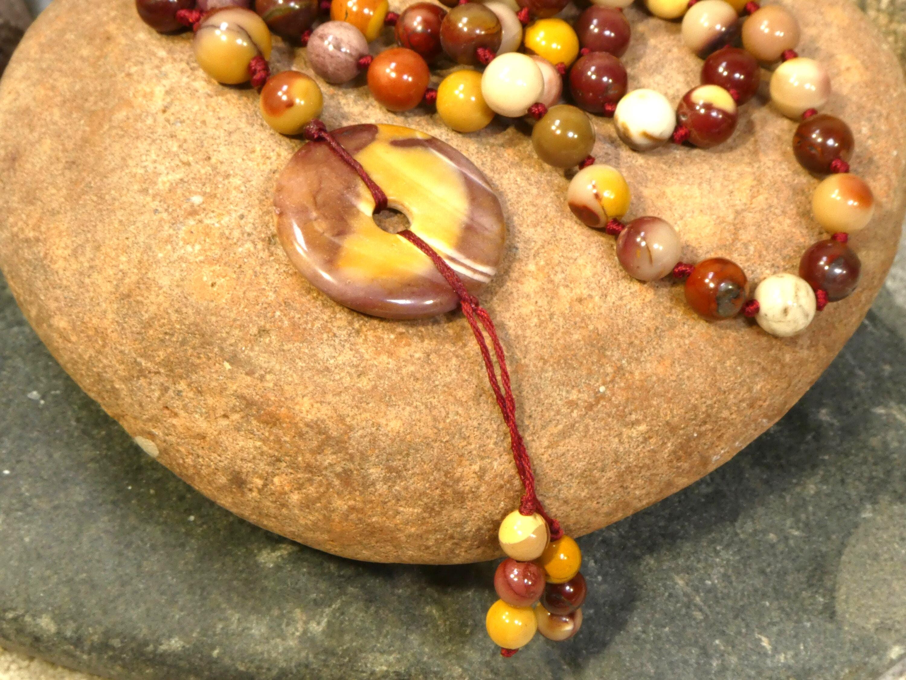 Mookaite Jasper Hand-knotted Mala With Unique Pendant • 108+ • 8mm • Joy & Vitality • Gift For Artists At Heart • Inspiring Mala • 0824 Mookaite Jasper Hand-knotted Mala With Unique Pendant • 108+ • 8mm • Joy & Vitality • Gift For Artists At Heart • Inspiring Mala • 0824