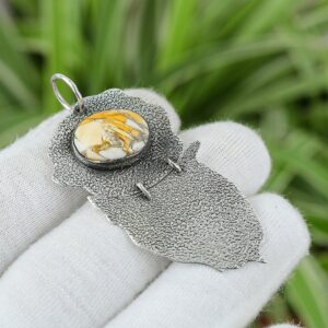 Handmade Brecciated Mookaite 925 Sterling Silver Pendant: Healing Stone Jewelry