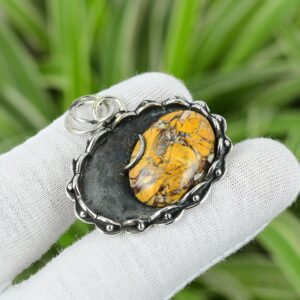 Handmade Brecciated Mookaite 925 Sterling Silver Pendant