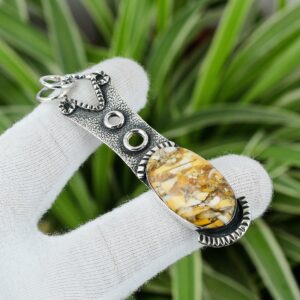 Handmade Brecciated Mookaite 925 Sterling Silver Pendant