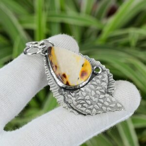 Handmade Mookaite Pear Pendant: 925 Sterling Silver, 18K Gold Plated