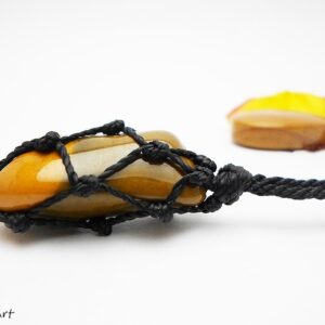 Mookaite Jasper Pendant Necklace: Micro Macrame Healing Stone