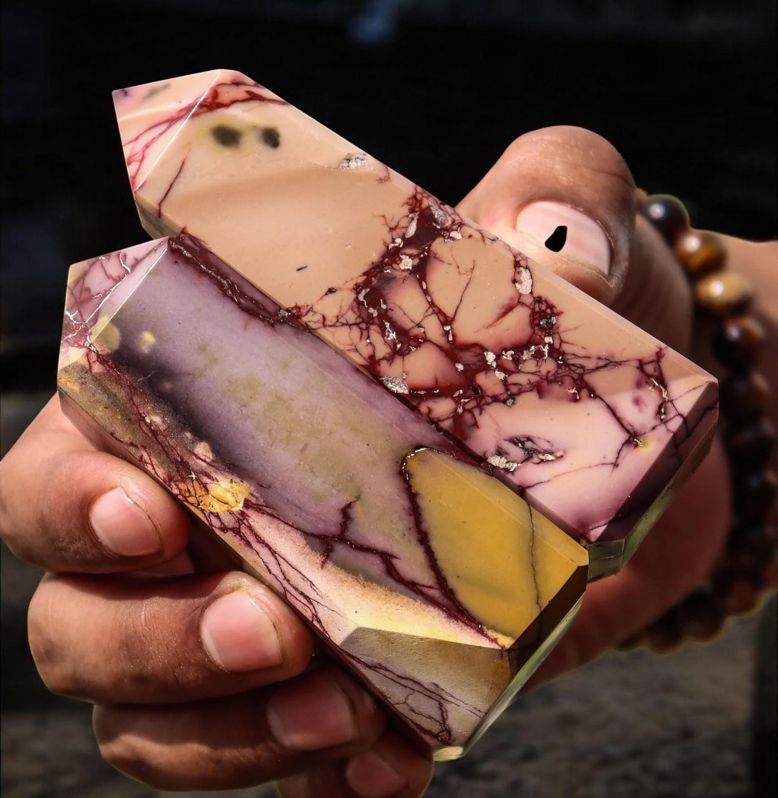 Mookaite Jasper Tower Pair: Energy Boosting Gemstone Obelisks
