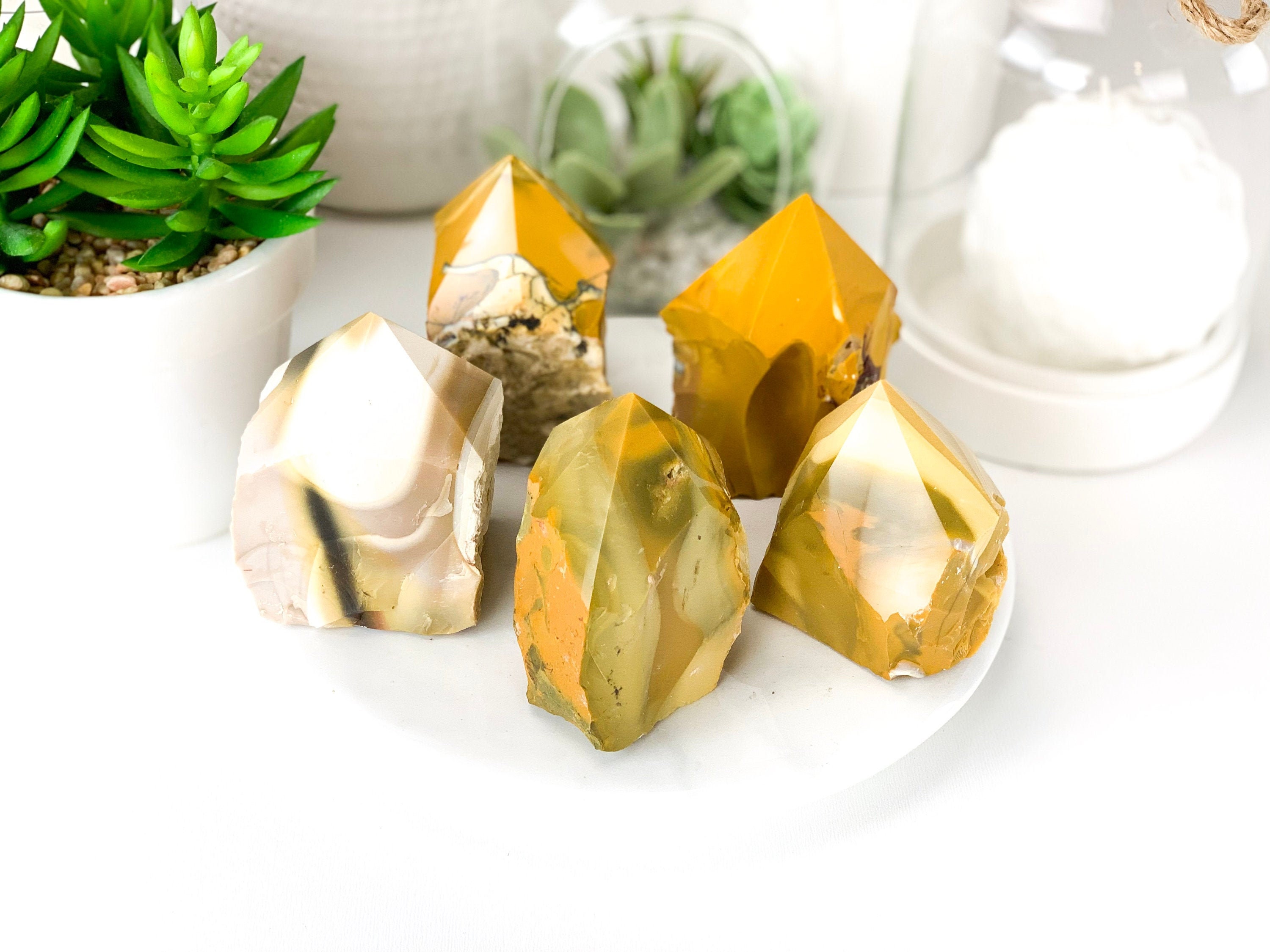 Yellow Mookaite Crystal Tower: Jasper Point For Grounding And Healing