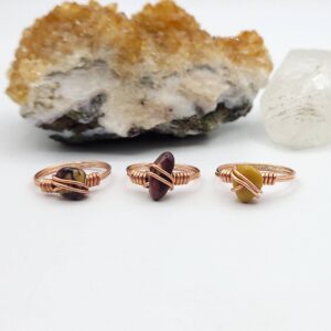 Mookaite Jasper Ring, Copper Wire Wrapped Ring Mookaite Jasper Ring, Copper Wire Wrapped Ring