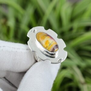 Handmade Mookaite Ring: Oval Gemstone, 925 Sterling Silver, Size 6.25 Handmade Mookaite Ring: Oval Gemstone, 925 Sterling Silver, Size 6.25