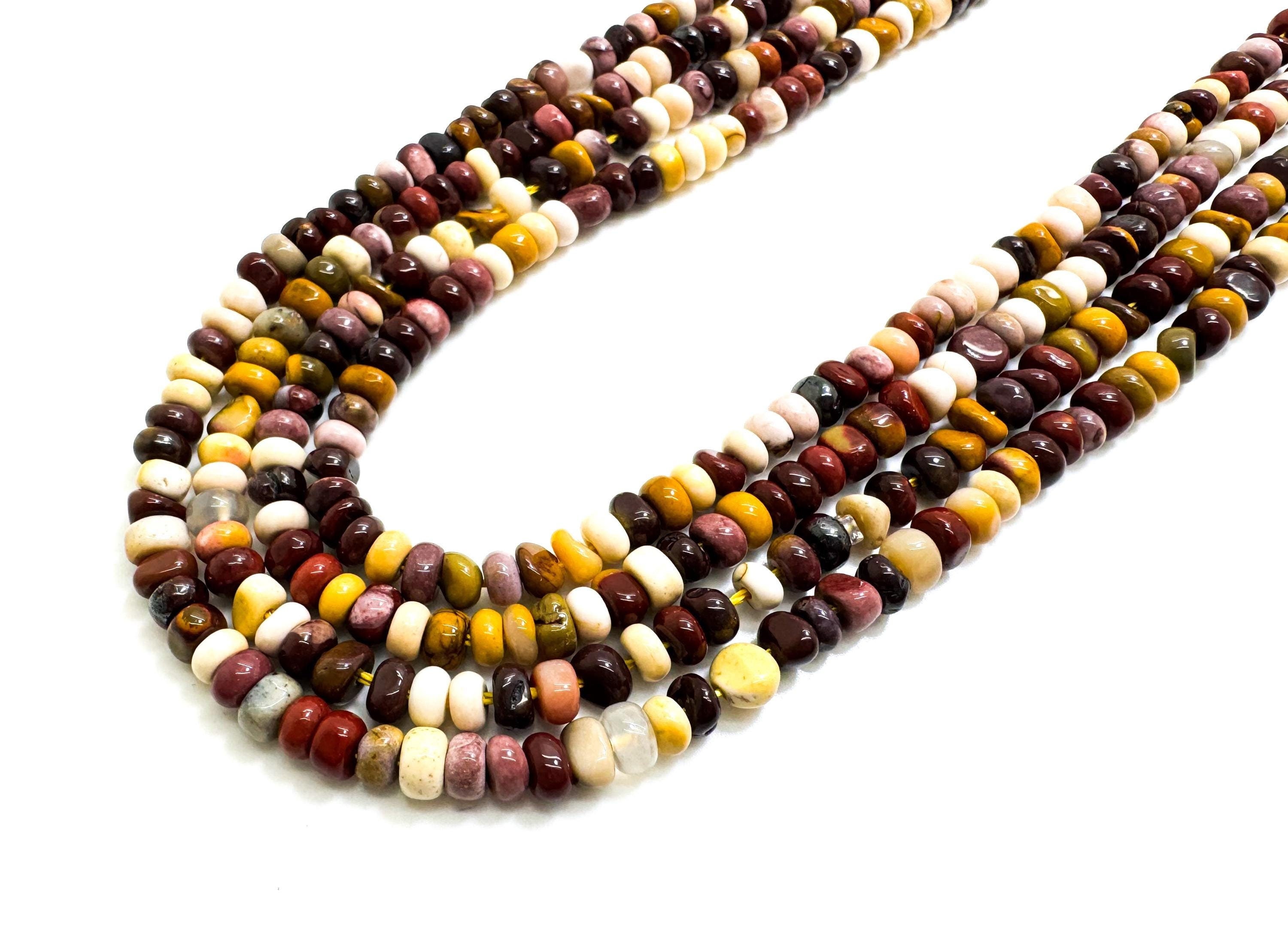 Natural Mookaite Gemstone Beads: Polished Rondelle Pebble, 2mm X 4mm - Rd39 Natural Mookaite Gemstone Beads: Polished Rondelle Pebble, 2mm X 4mm - Rd39