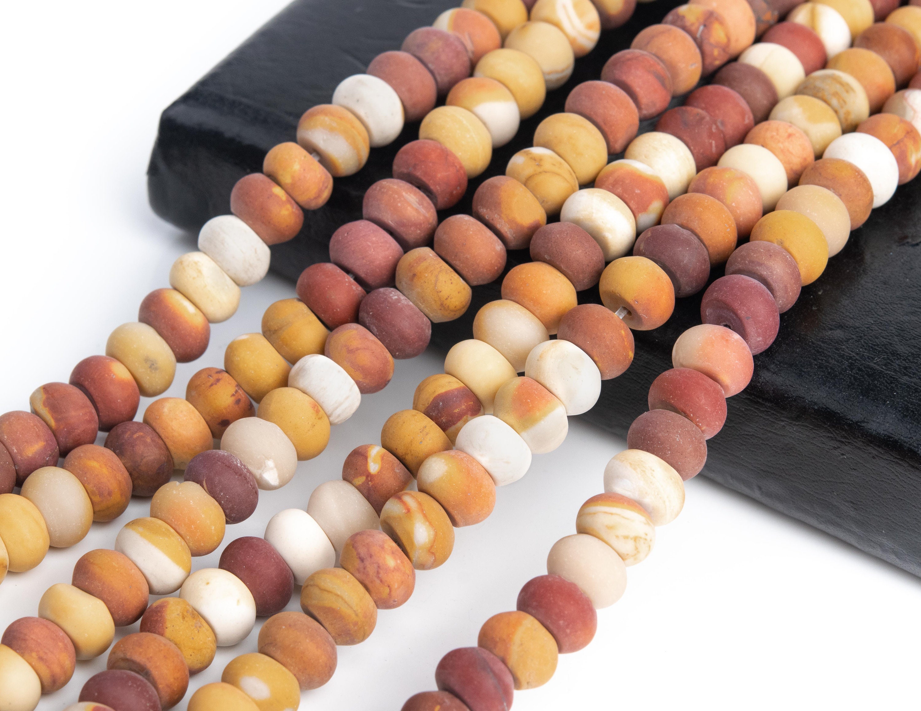 Natural Matte Multicolor Mookaite Gemstone Grade Aaa Rondelle 6x4mm 8x5mm 10x6mm Loose Beads