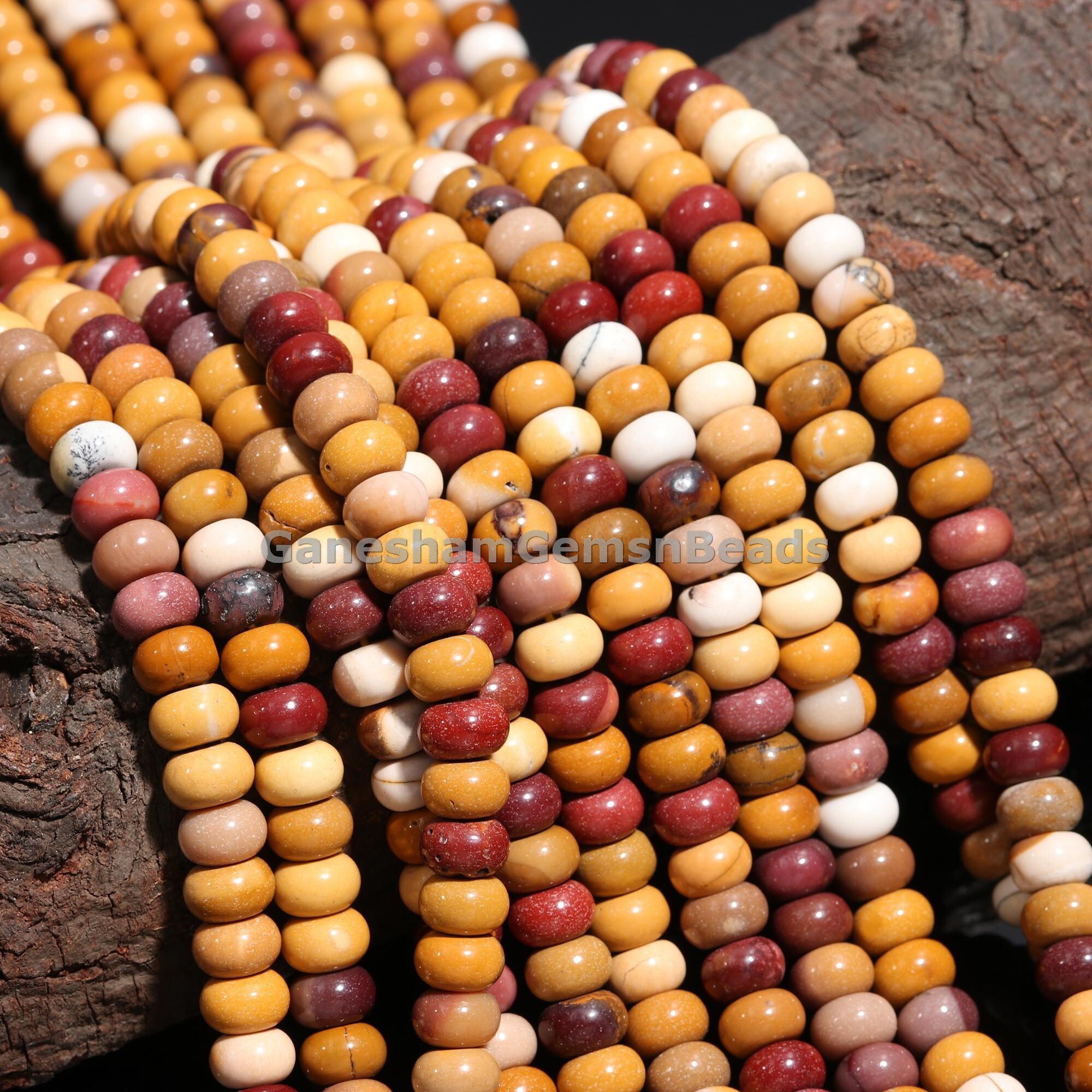 Natural Mookaite Jasper Smooth Rondelle Gemstone Beads, Willpower & Dedication Beads, 8mm Jasper Beads For Making Jewelry - March Birthstone Natural Mookaite Jasper Smooth Rondelle Gemstone Beads, Willpower & Dedication Beads, 8mm Jasper Beads For Making Jewelry - March Birthstone