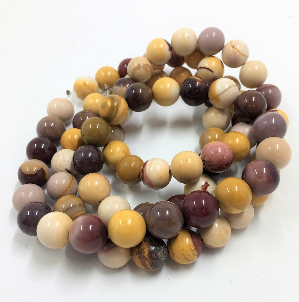 10mm Round Moukaite Gemstone Beads. 15" Strand Of High Quality Beads, Roughly 38 Beads Per Strand. Mooka Jasper. Mookaite.