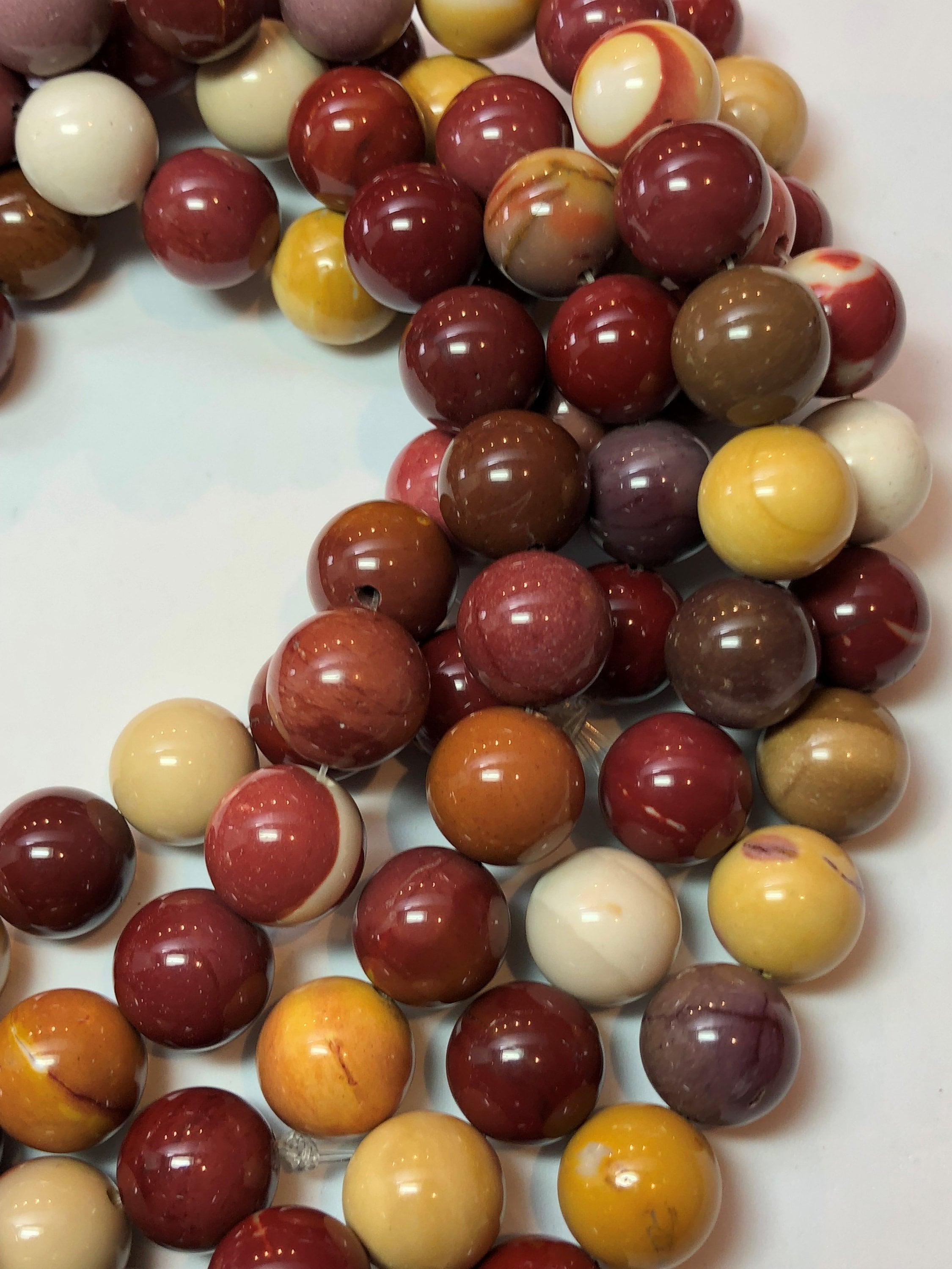 12mm Round Moukaite Gemstone Beads. 15" Strand Of High Quality Beads, Roughly 32 Beads. Mookaite.