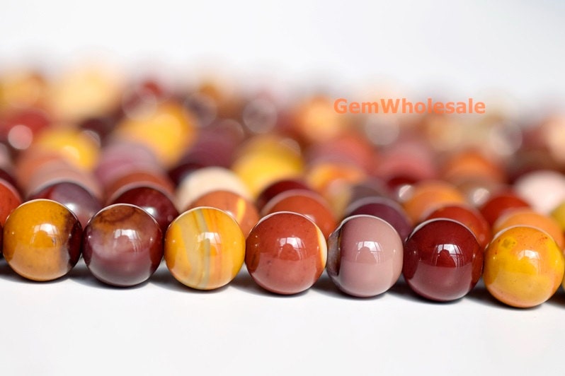 15.5" 10mm/12mm Natural Mookaite Jasper Round Beads, Moukaite Beads