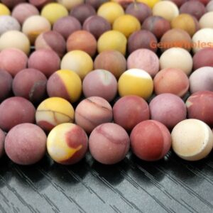 15.5" 8mm/10mm Matte Mookaite Jasper Round Beads, Frosted Moukaite Semi-precious Stone