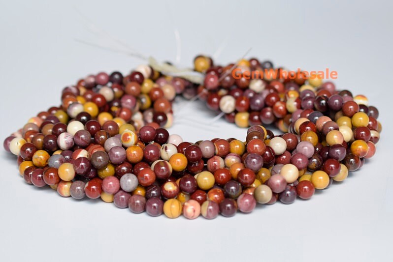 15.5" 4mm/6mm Mookaite Jasper Round Beads, Natural Moukaite Semi-precious Stone