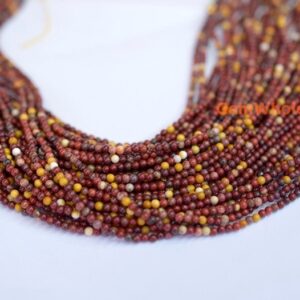 15" Natural Mookaite Jasper 2mm Round Beads, Tiny Mookaite Jasper Round Beads