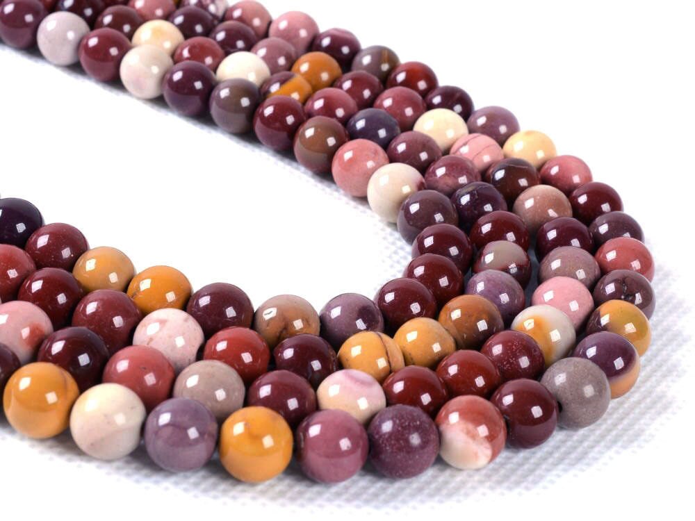 8mm Mookaite Jasper Round Ball Loose Gemstone Beads 16"