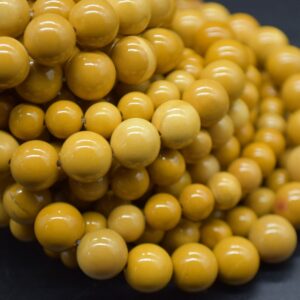 Australian Yellow Mookaite Mookite Round Beads - 6mm, 8mm, 10mm Sizes - 14" Strand - Natural Gemstone Beads For Jewellery Making