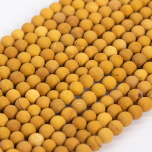 Genuine Natural Matte Yellow Mookaite Loose Beads Round Shape 4-5mm