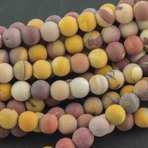 LARGE-HOLE beads!!! 8mm or 10mm Matte -finished round. 2mm hole. 7-8" strands. Mookaite Jasper AAA Quality Big Hole Beads