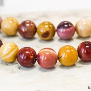 M/ Mookaite 14mm/ 12mm Round Beads 16" Strand Natural Mookaite Jasper Gemstone Beads For Jewelry Making