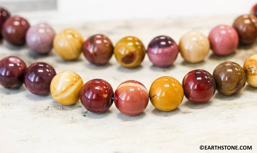 M/ Mookaite 14mm/ 12mm Round Beads 16" Strand Natural Mookaite Jasper Gemstone Beads For Jewelry Making
