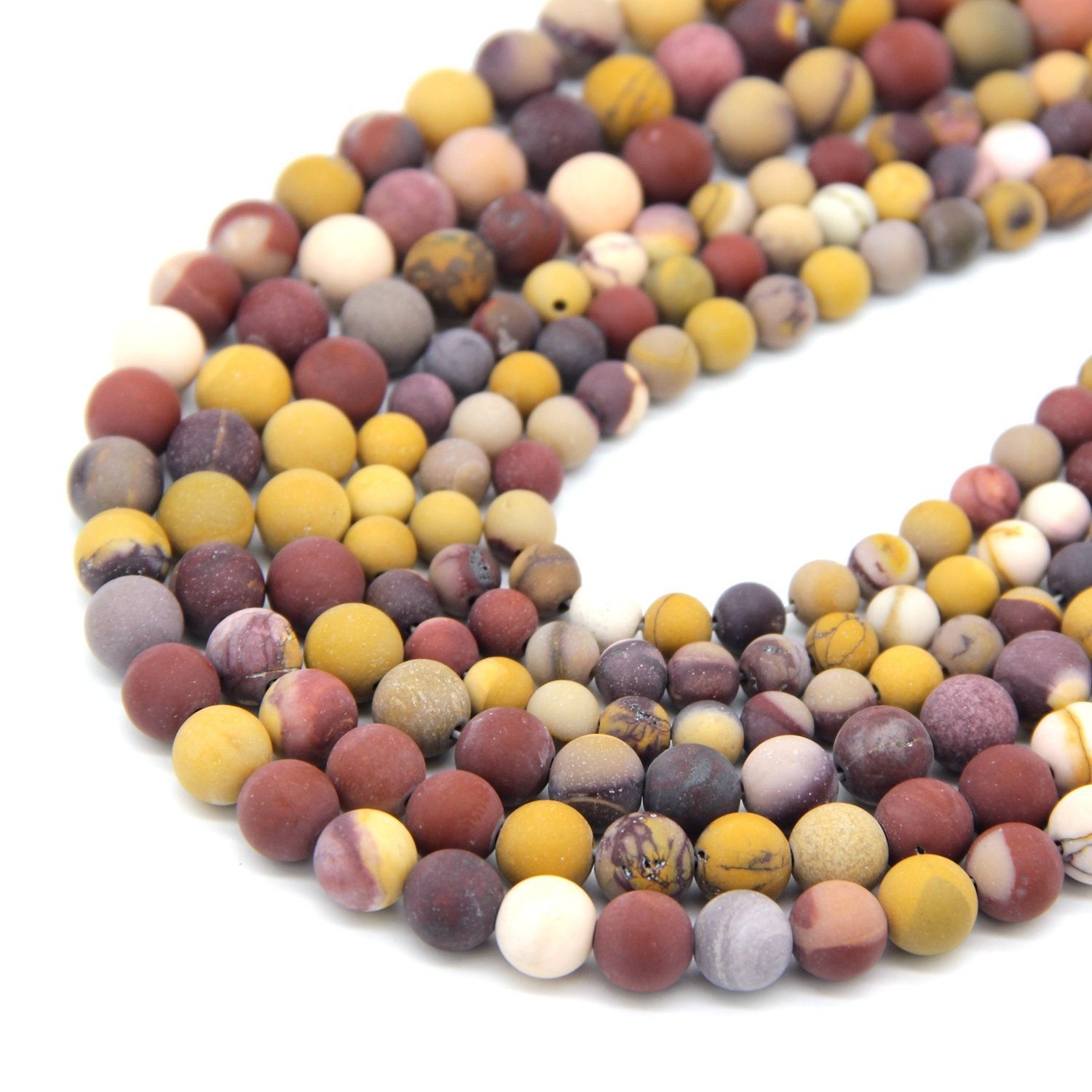 Matte Mookaite Jasper Round Beads 6 8 10mm,multi Color Gemstone Mala Beads,yellow Red Brown Cream Stone Beads,rainbow Jasper Beads